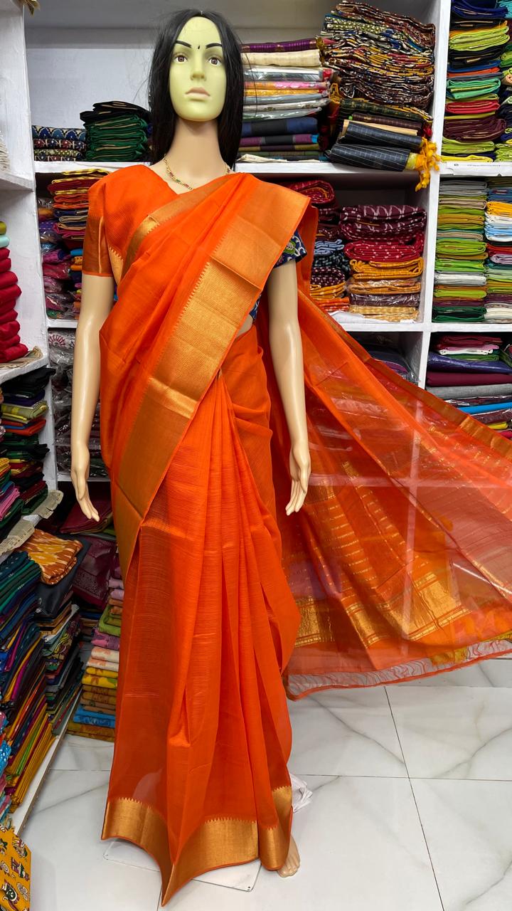 Pure Pattu Mangalagiri Handloom Saree - Image 12