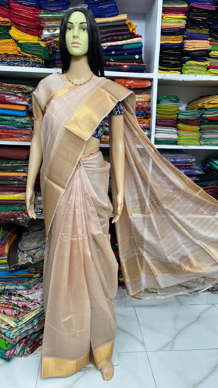 Pure Pattu Mangalagiri Handloom Saree - Image 20