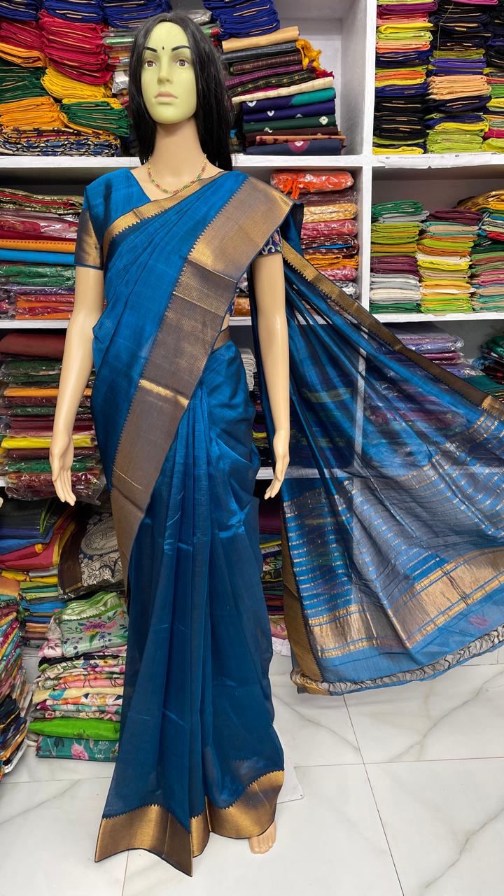 Pure Pattu Mangalagiri Handloom Saree - Image 7