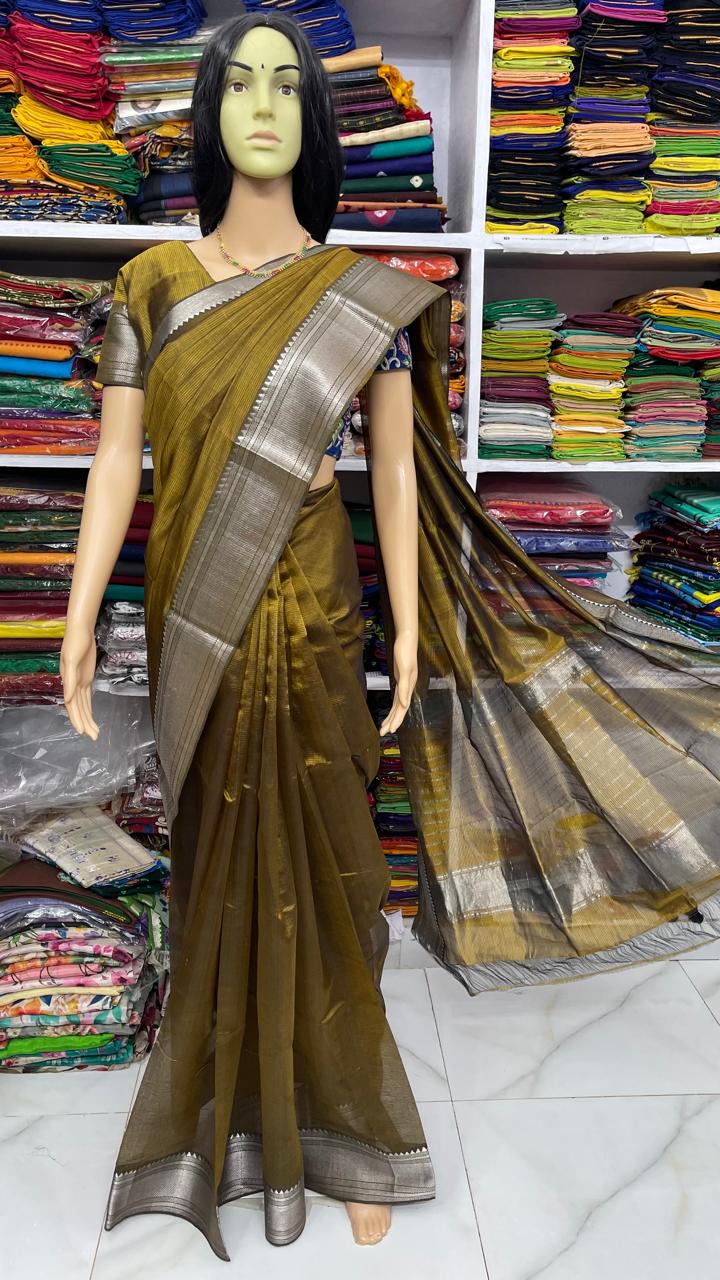 Pure Pattu Mangalagiri Handloom Saree - Image 3
