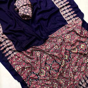 Ajrakh Aura Crepe Silk Saree