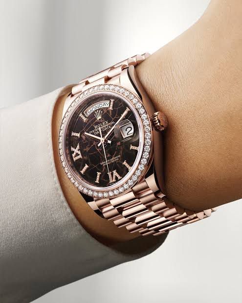 Rolax Day-Date Eisenkiesel Dial Diamond Bezel Men’s Watch - Image 2