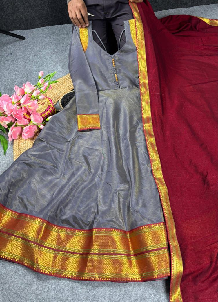 Amirtha Royal Kanjeevaram Touch Maxi Gown Set - Image 2