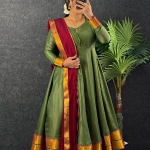 Amirtha Royal Kanjeevaram Touch Maxi Gown Set