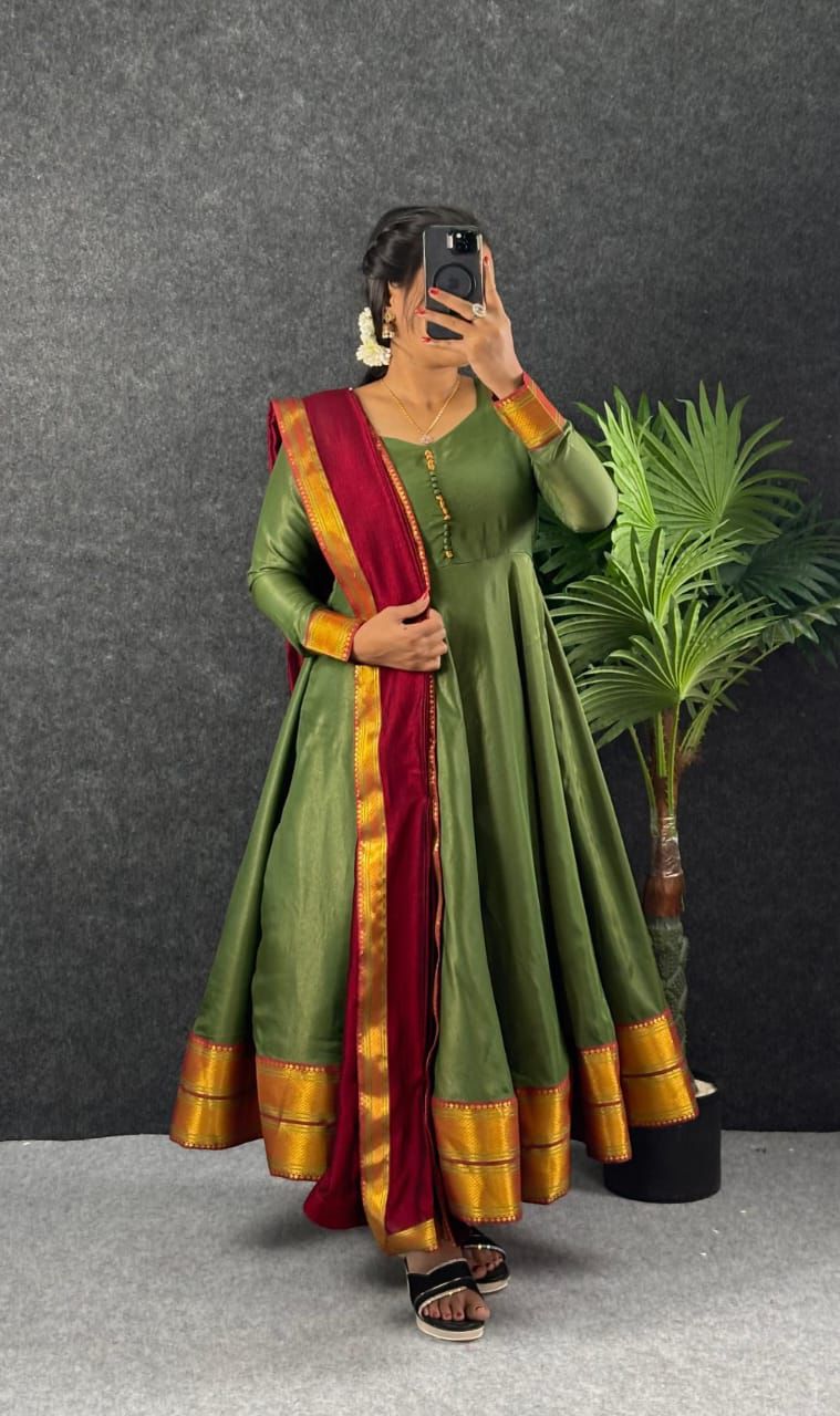 Amirtha Royal Kanjeevaram Touch Maxi Gown Set