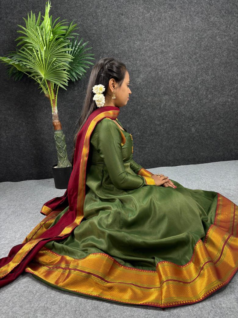 Amirtha Royal Kanjeevaram Touch Maxi Gown Set - Image 4