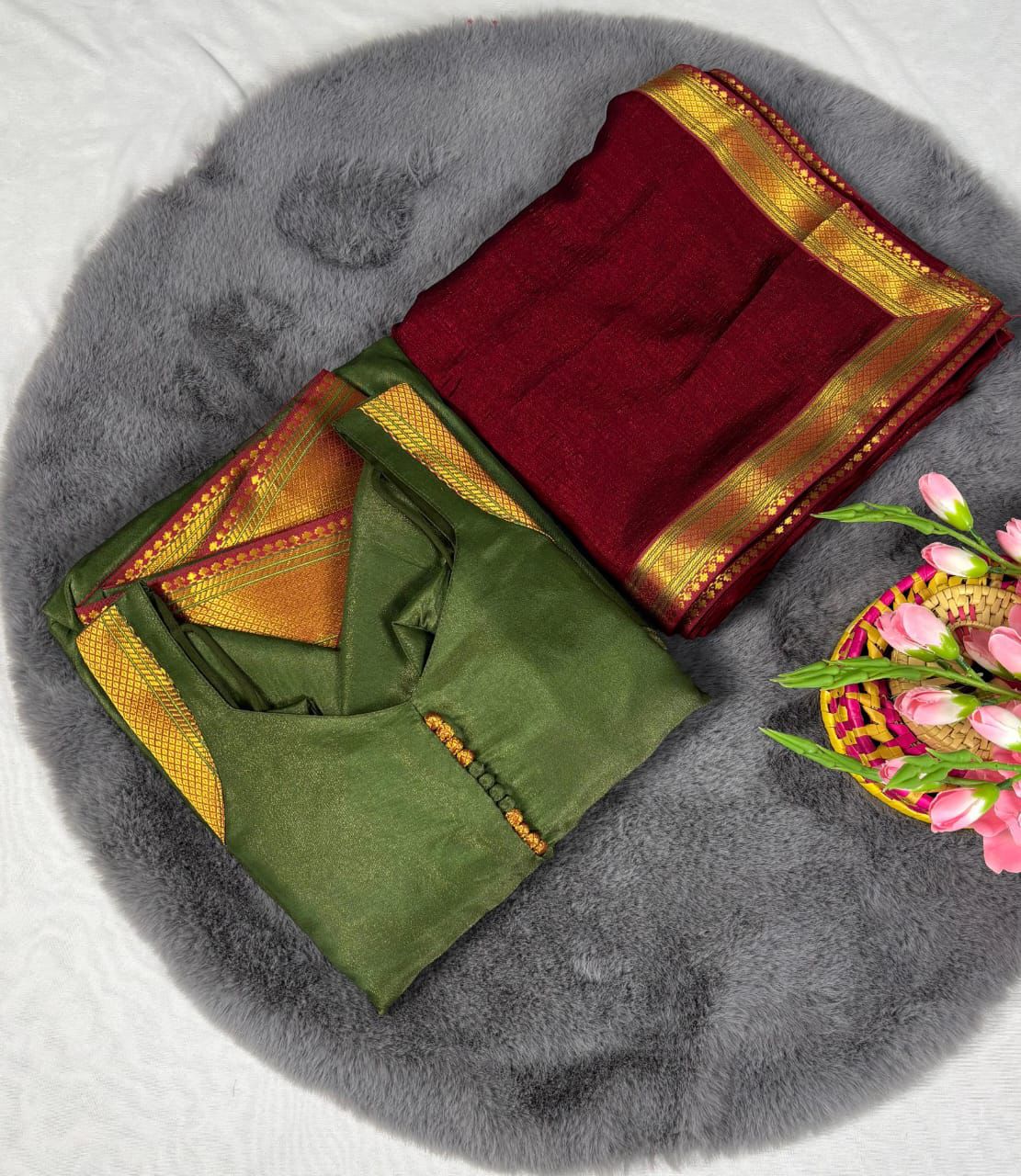 Amirtha Royal Kanjeevaram Touch Maxi Gown Set - Image 12