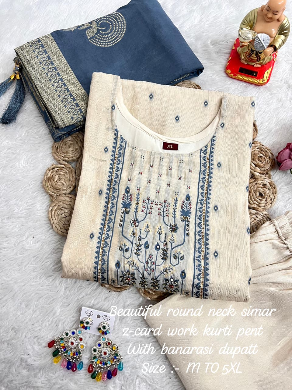 Shimmer Jacquard Silk Handwork Wedding Suit with Pant & Chanderi Dupatta - Image 15