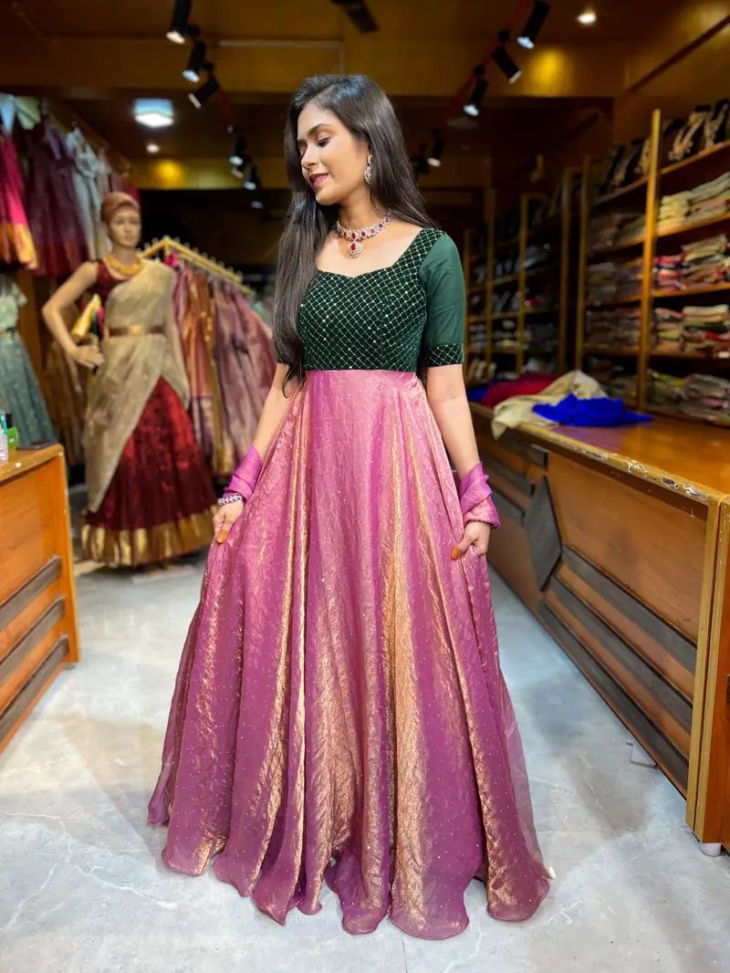 DIVA Sparkle Space Silk Anarkali Set - Image 11