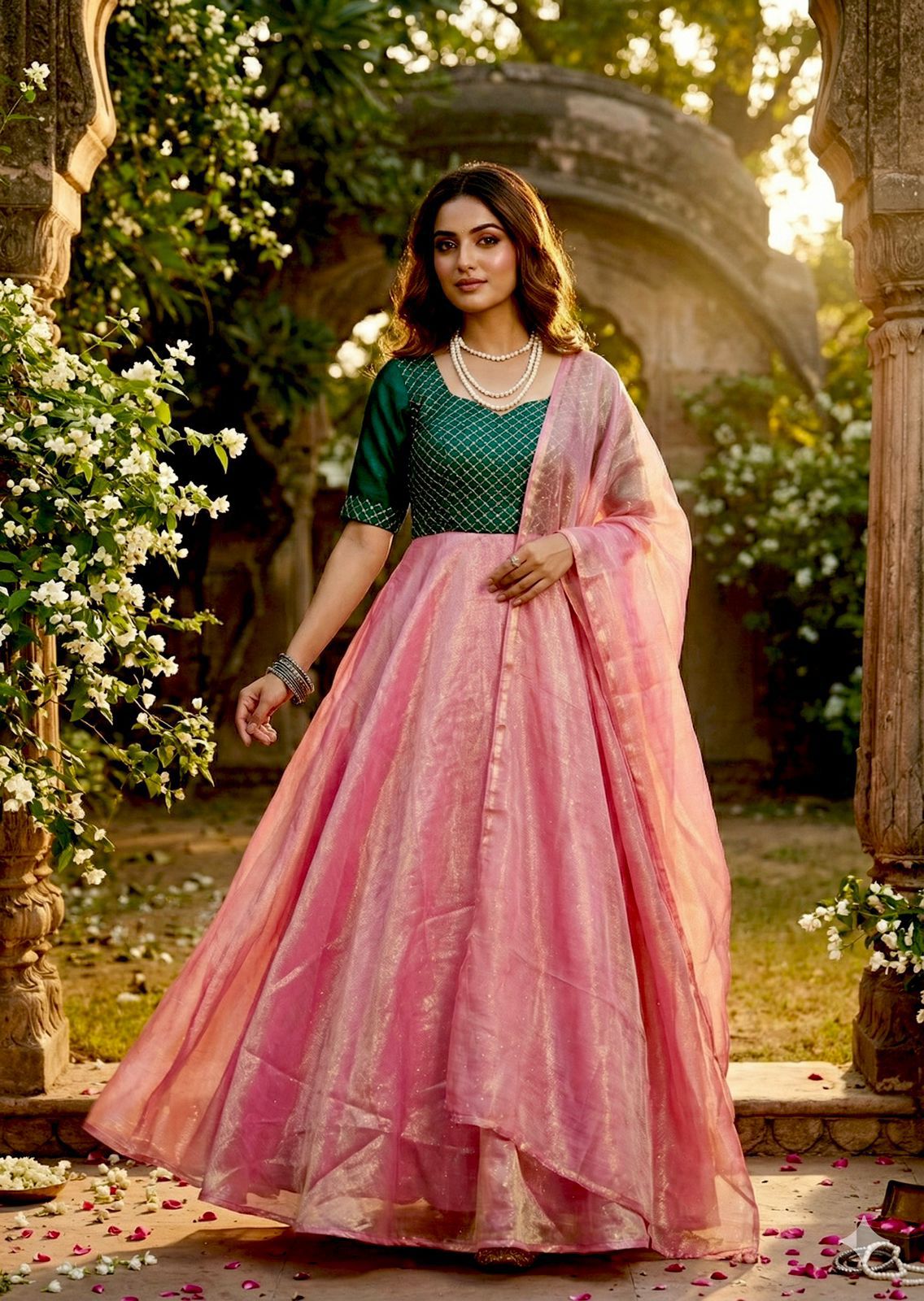 DIVA Sparkle Space Silk Anarkali Set - Image 2