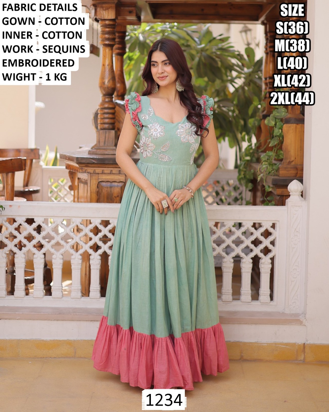 Zariya 1234 Festive One-Piece Ensemble - Image 3