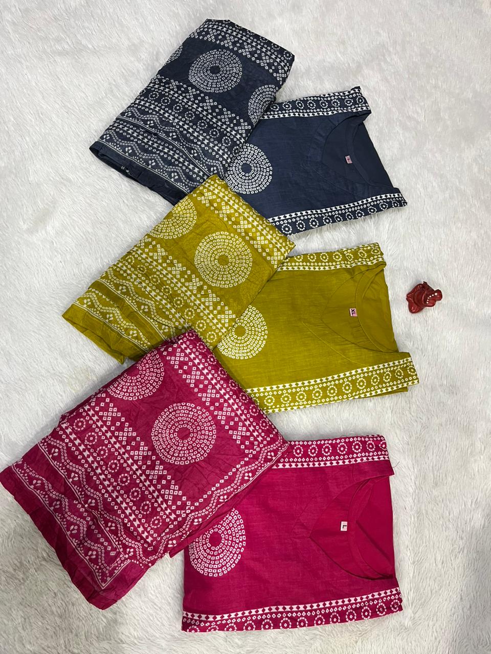 Jaipuri Cotton Heavy Kurti Pant with Mul Cotton Dupatta Set - Image 4