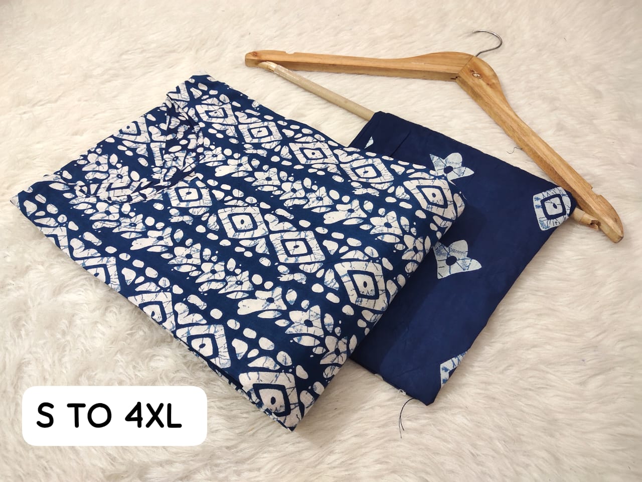 Jaipuri Angrakha Cambric Cotton Kurti Pant Set - Image 15