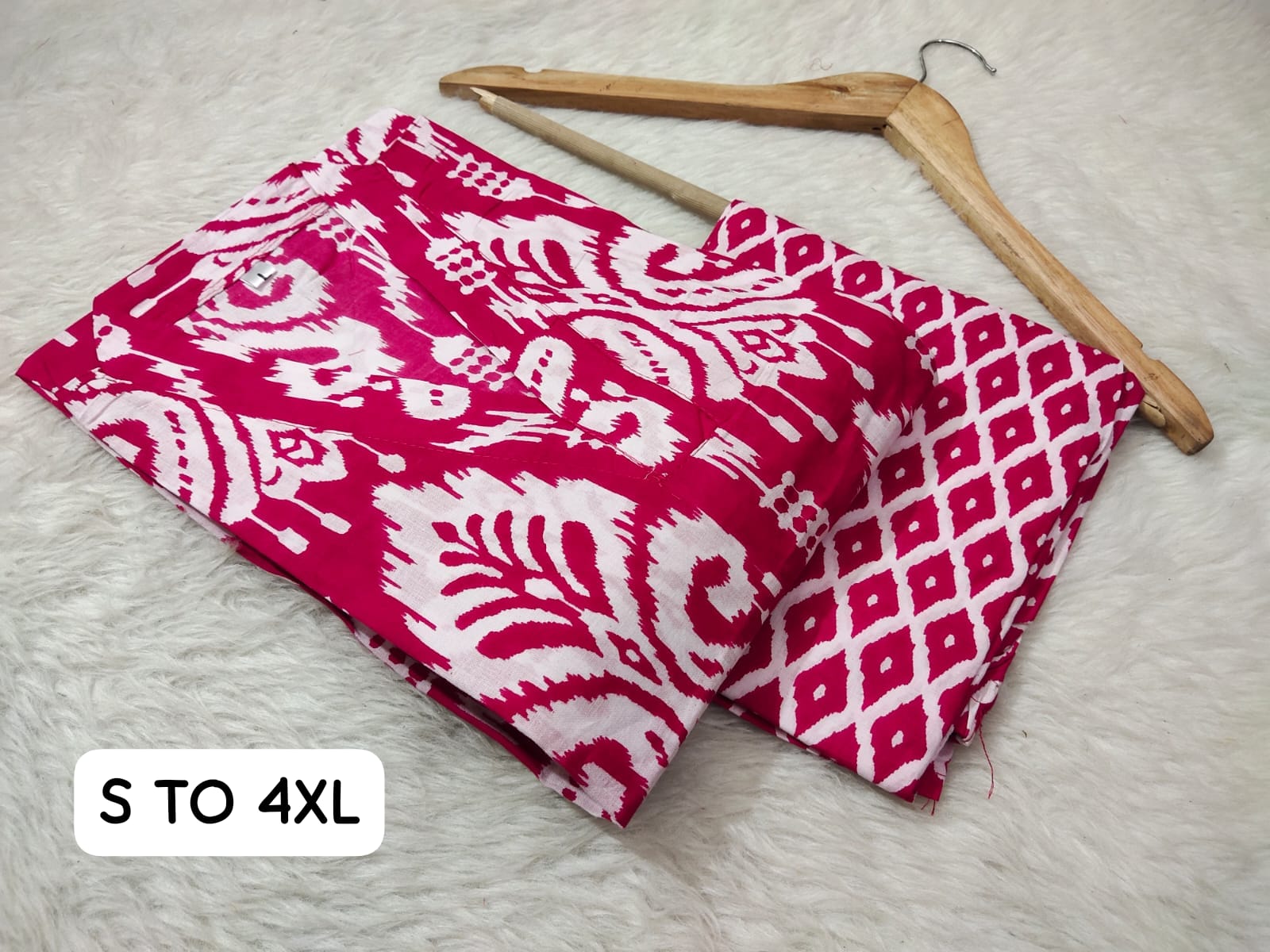 Jaipuri Angrakha Cambric Cotton Kurti Pant Set - Image 13