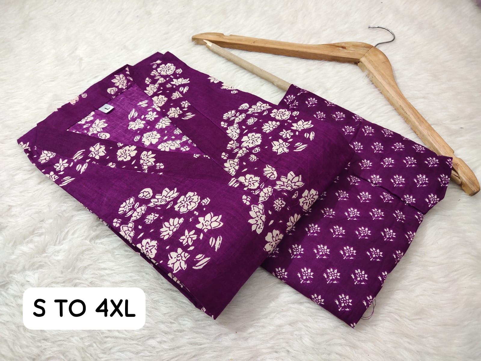 Jaipuri Angrakha Cambric Cotton Kurti Pant Set - Image 7