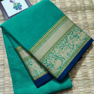 Peacock Thread Kanchi Cotton Elegant Tassel Pallu Saree