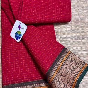 Laksha Deepan Checked Butta Kanchi Cotton Saree