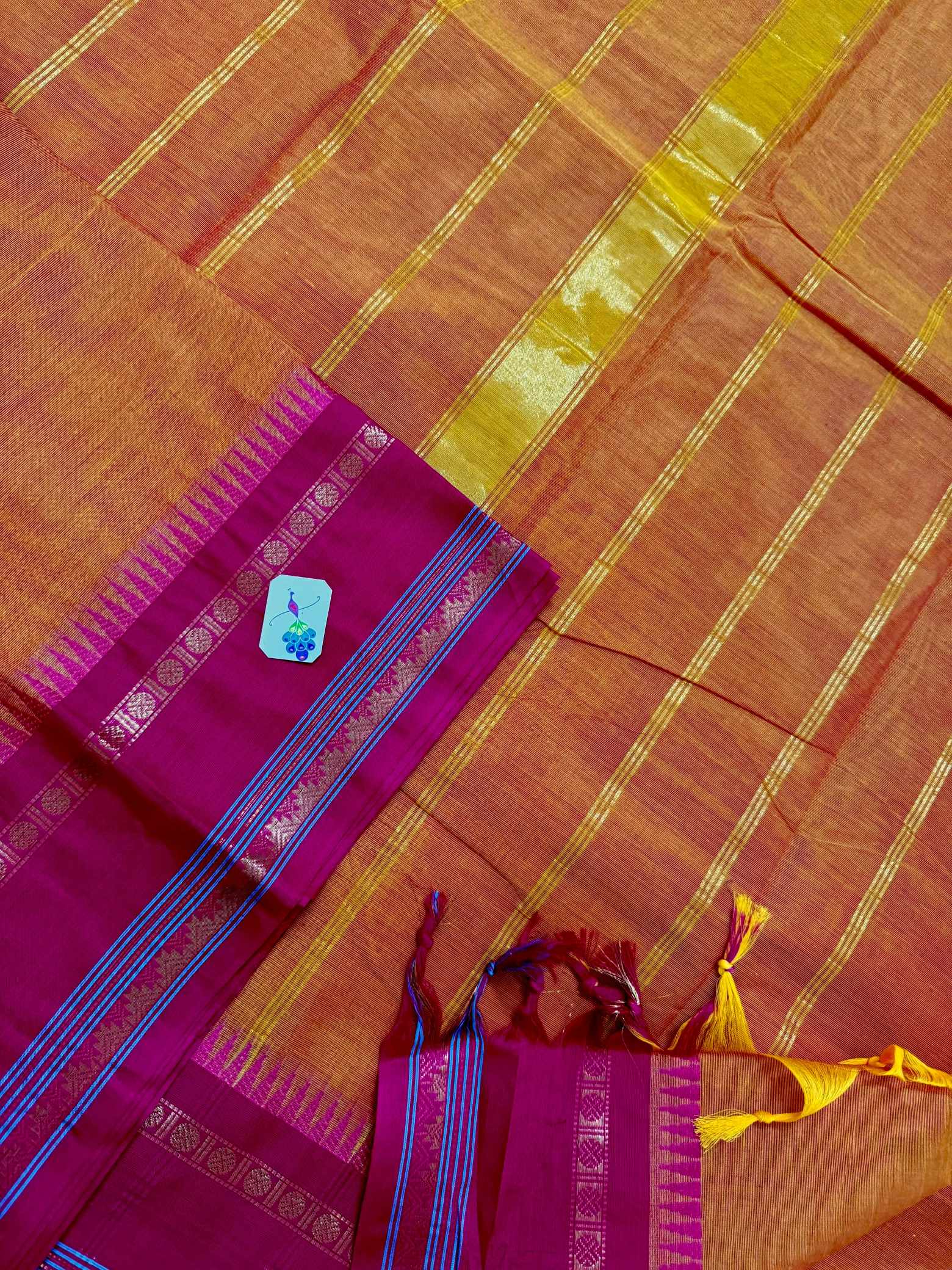 Rettaipettu Border Pure Kanchi Cotton Saree - Image 6