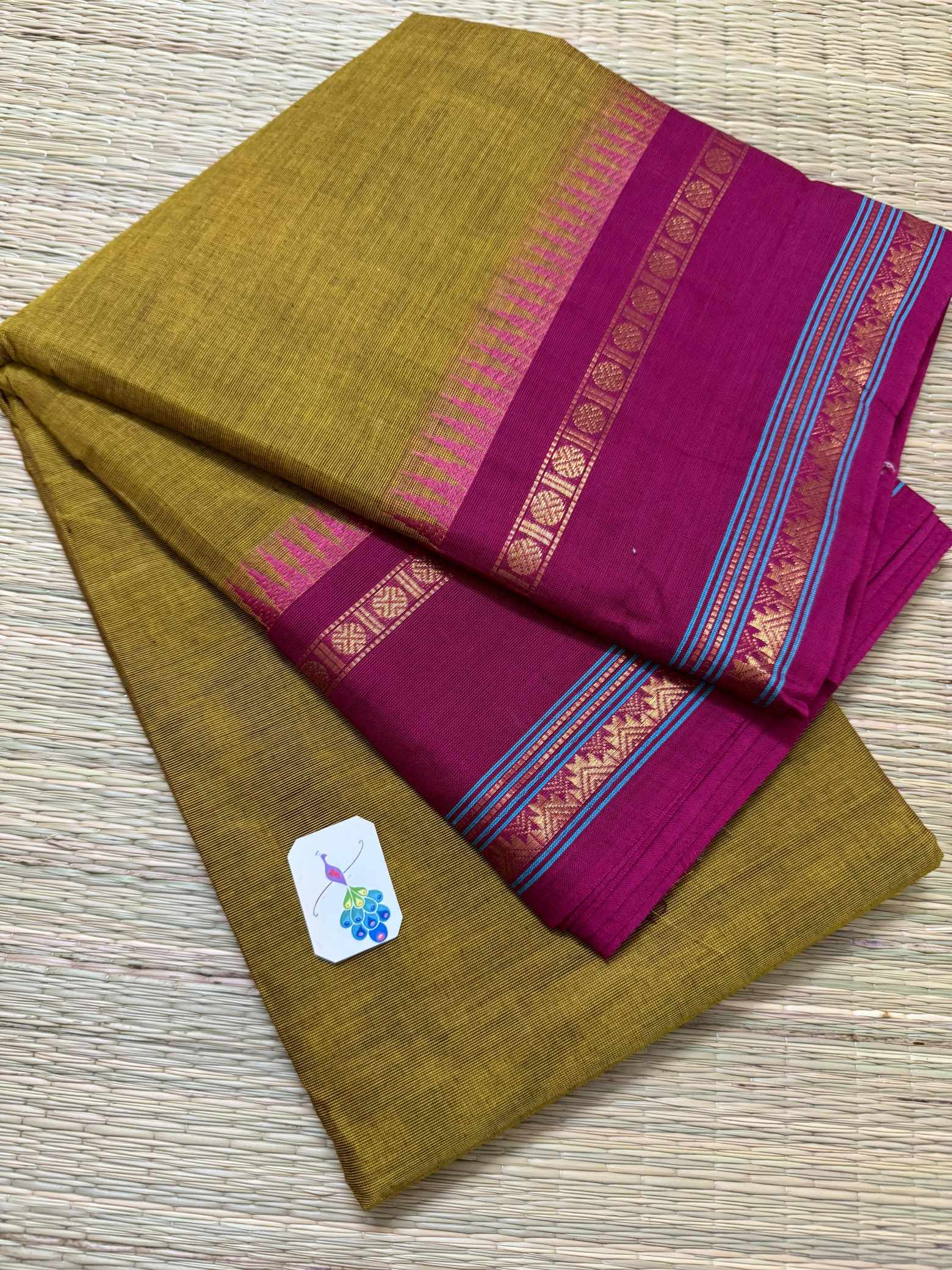 Rettaipettu Border Pure Kanchi Cotton Saree - Image 5