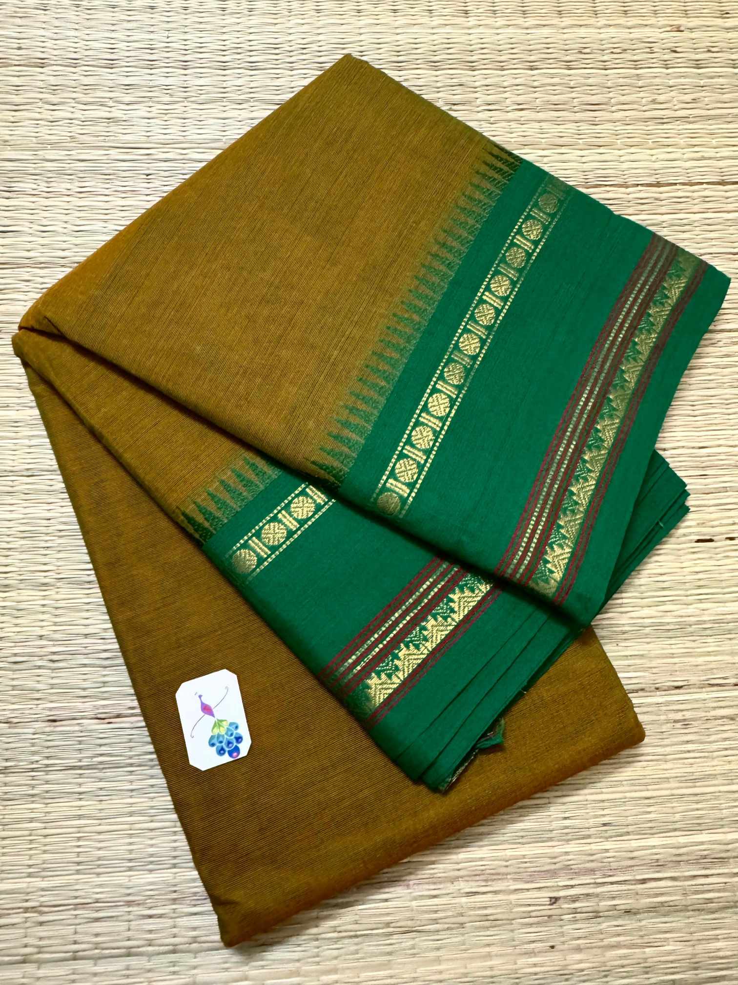 Rettaipettu Border Pure Kanchi Cotton Saree - Image 4