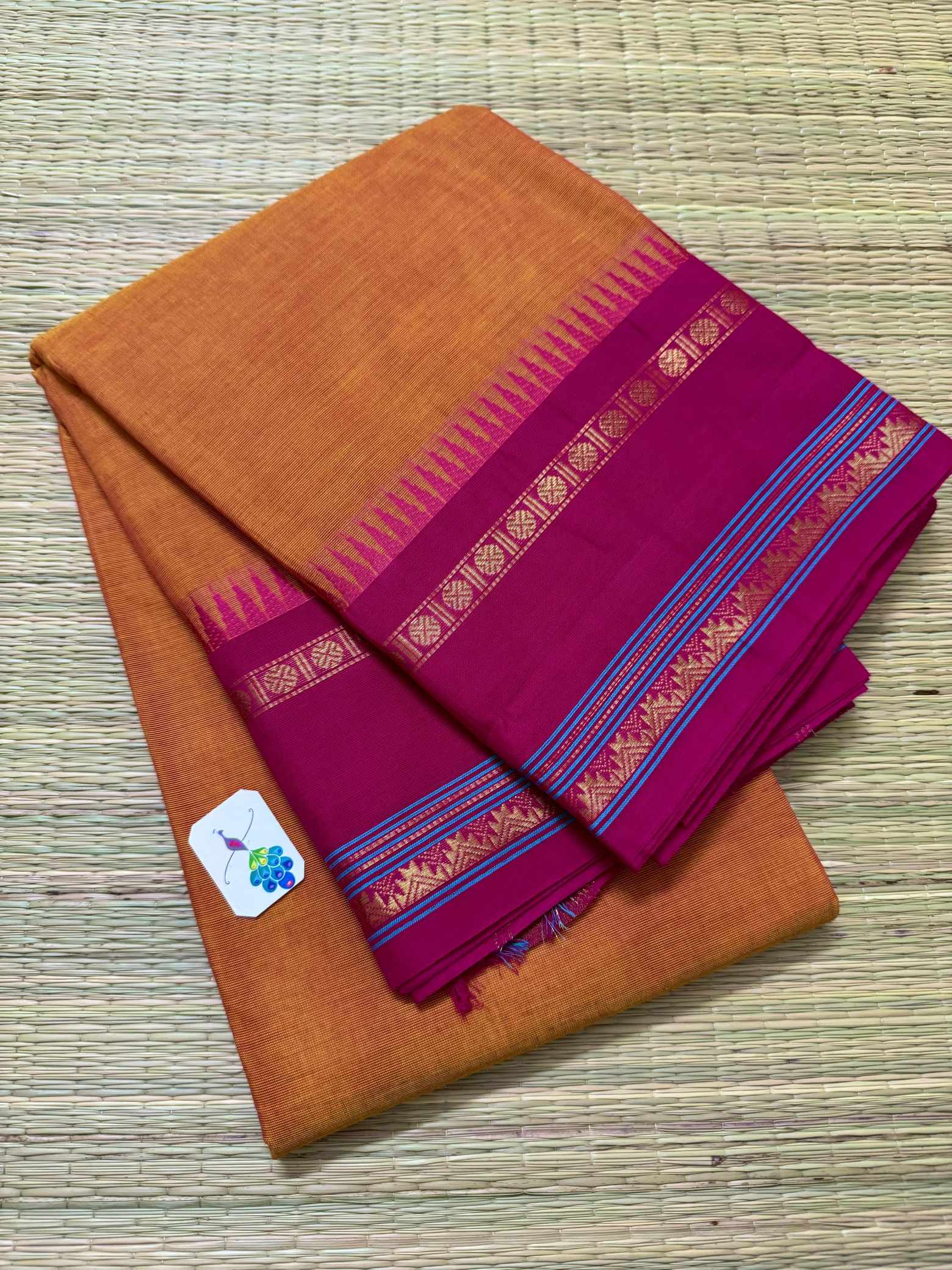 Rettaipettu Border Pure Kanchi Cotton Saree - Image 8
