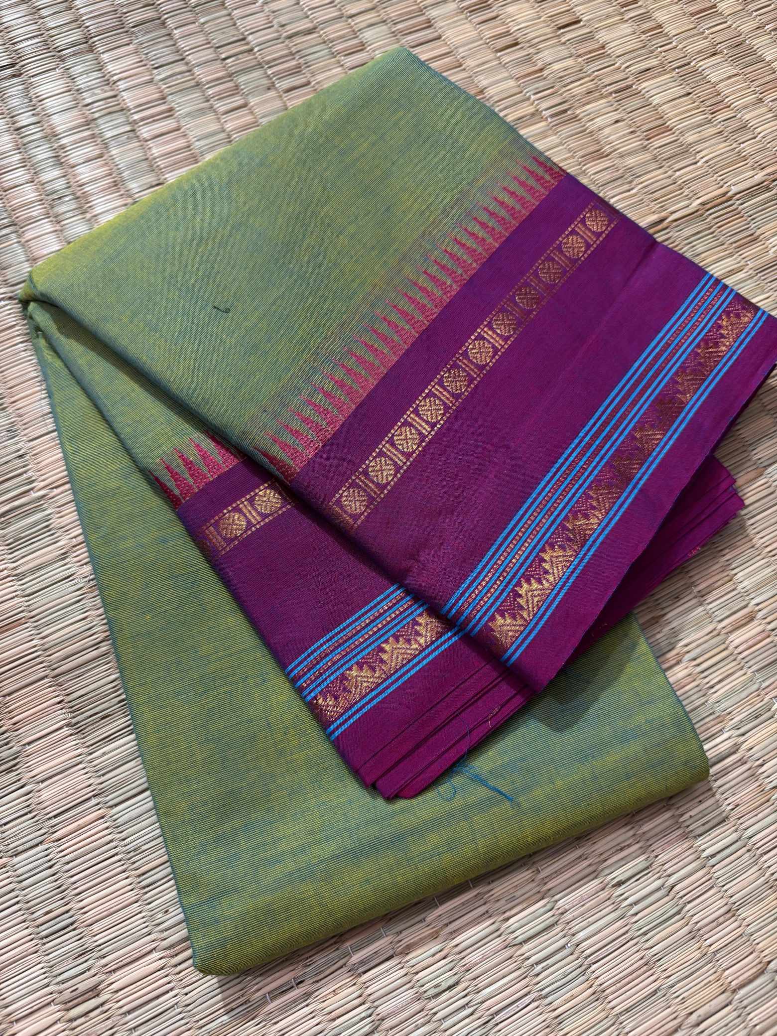 Rettaipettu Border Pure Kanchi Cotton Saree - Image 7