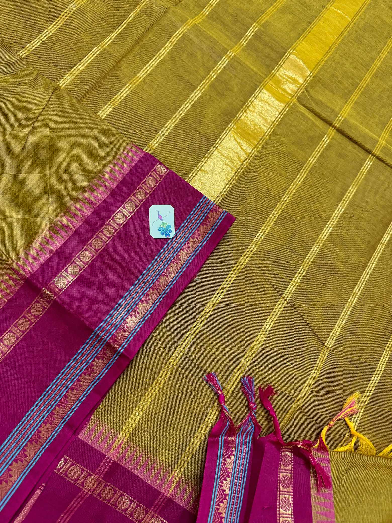 Rettaipettu Border Pure Kanchi Cotton Saree - Image 9