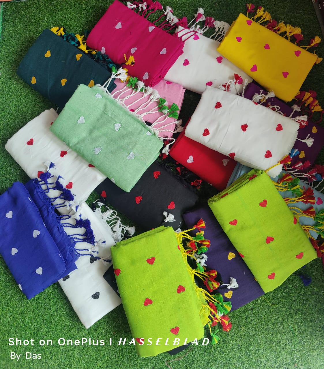 Handloom Khadi Cotton Love Embroidery Saree - Image 3