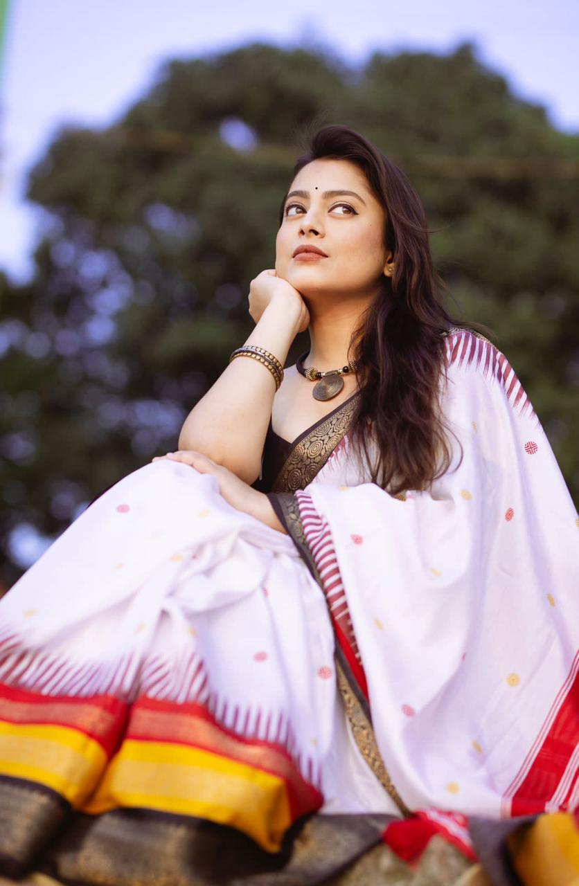 Mastani Silk Printed Woven Cotton Crepe Saree - Image 2
