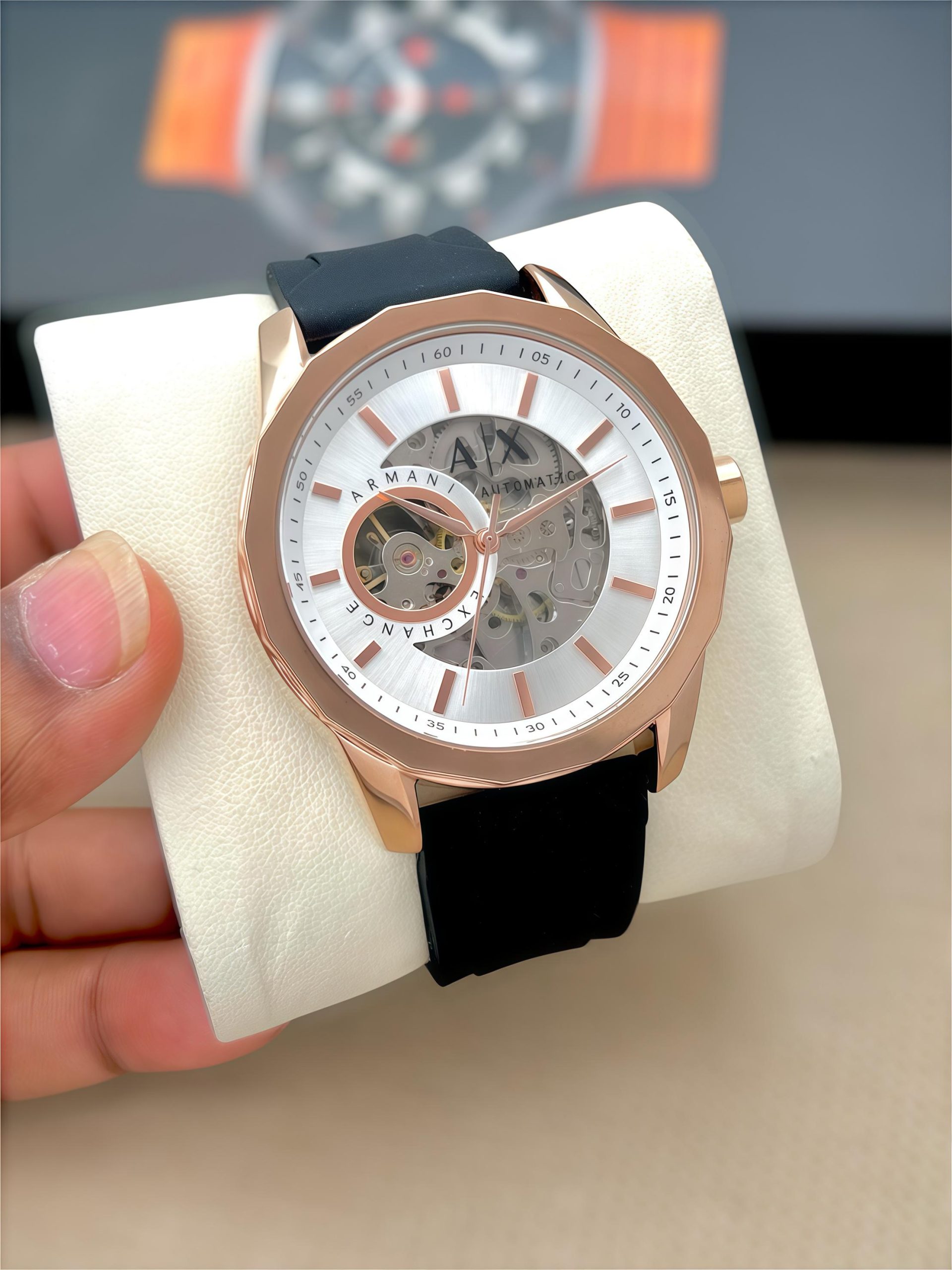 Armaani Exchance AX Modern Automatic Silicone Strap Men’s Watch - Image 2