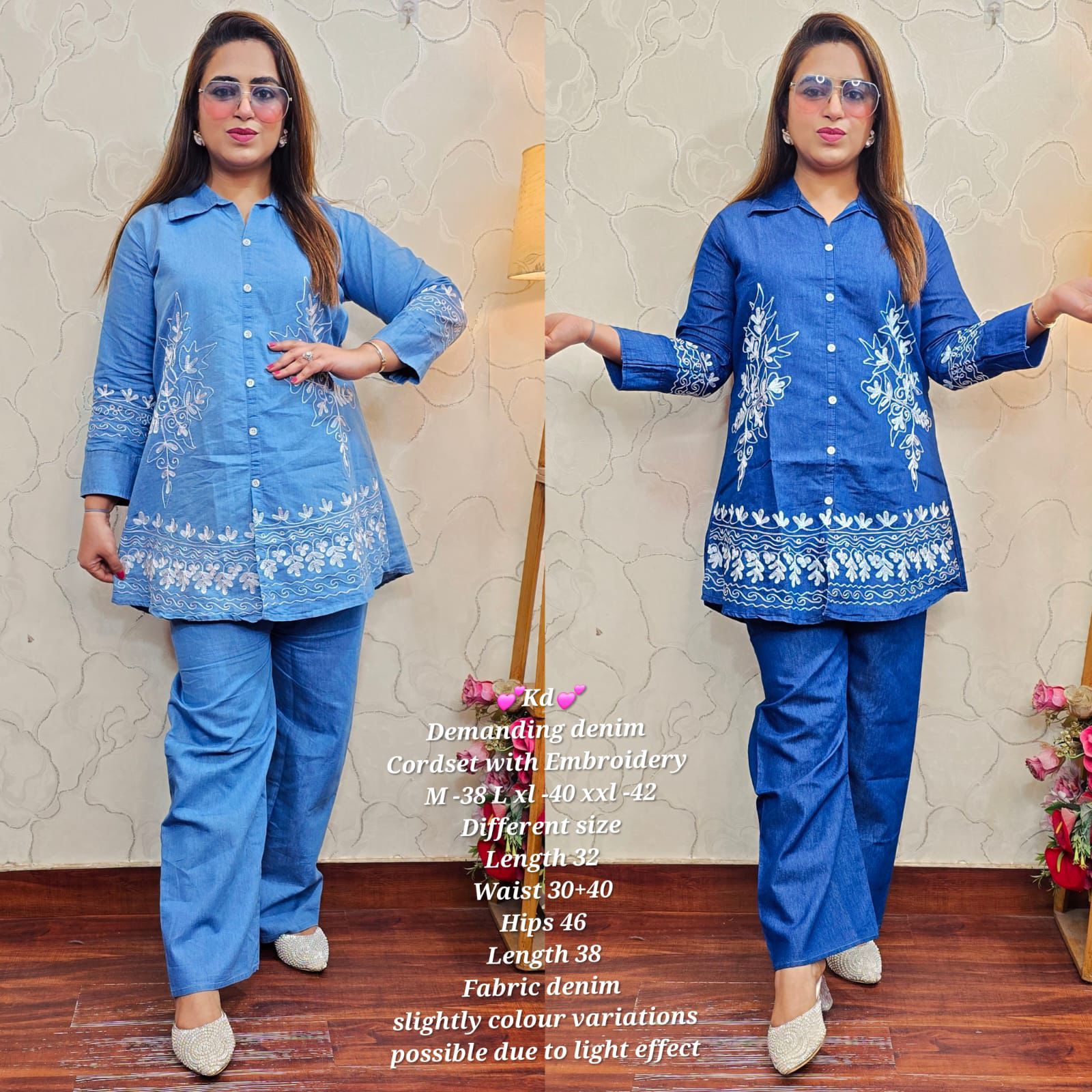 Kd Denim Luxe Embroidered Co-ord Set - Image 3
