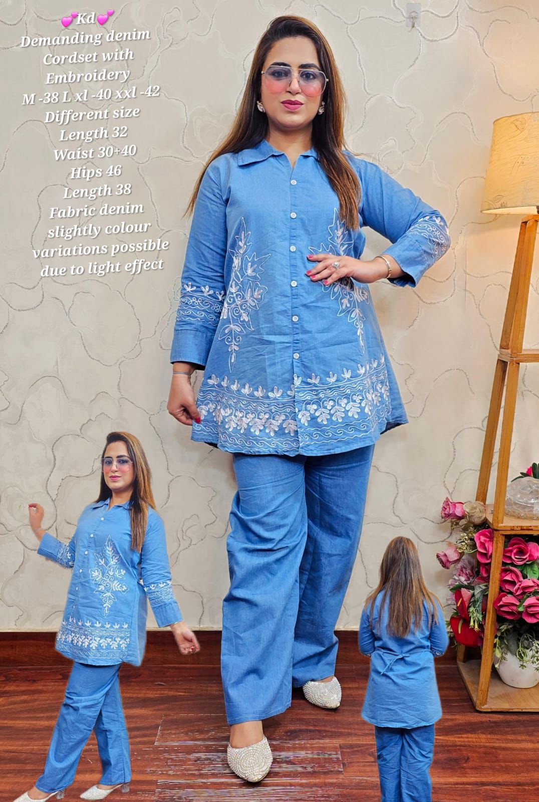 Kd Denim Luxe Embroidered Co-ord Set - Image 2