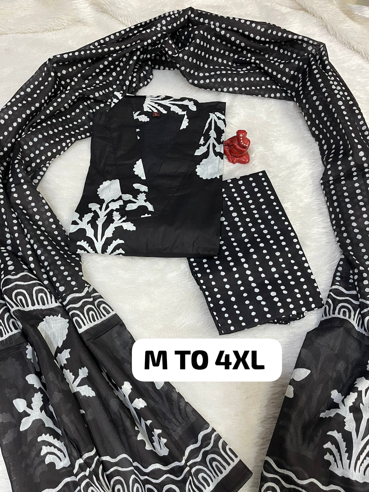 Royal Jaipuri Cotton Kurti Pant Dupatta Set - Image 21