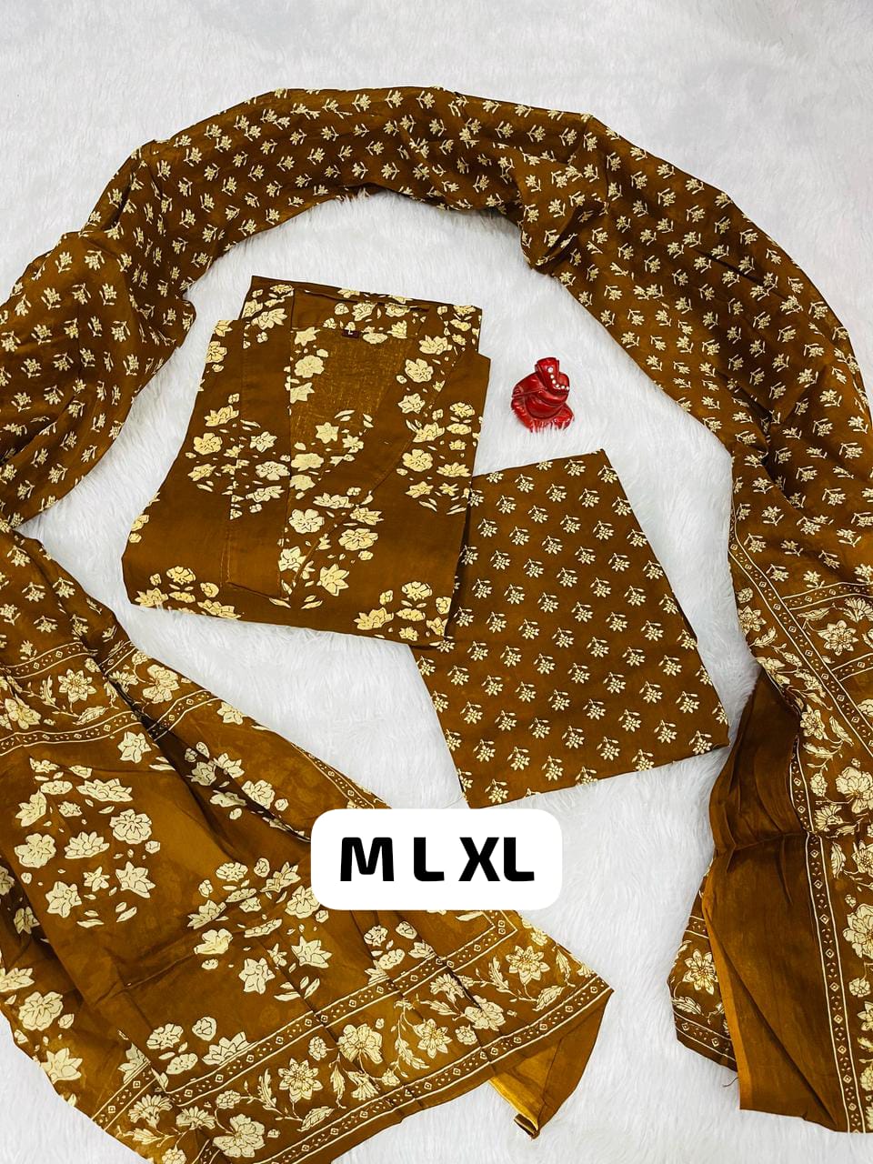 Royal Jaipuri Cotton Kurti Pant Dupatta Set - Image 13