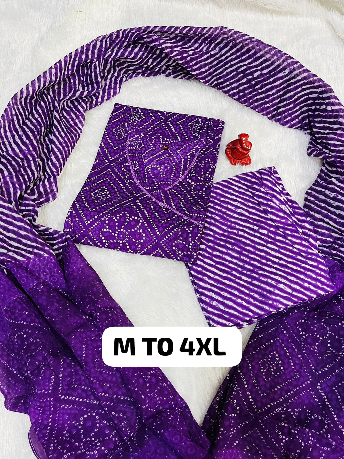 Royal Jaipuri Cotton Kurti Pant Dupatta Set - Image 3