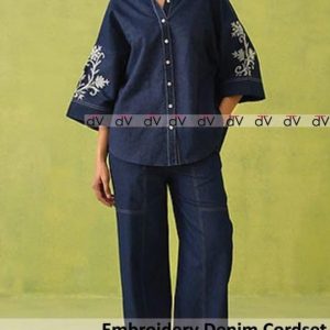 Urban Stitch Embroidered Denim Co-ord Set