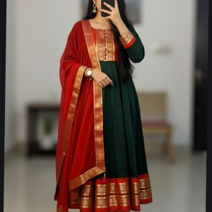 Royal Zari Kanchi Silk Cotton Kurti Set