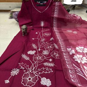 Vatikan Roman Grace Kurti with Digital Dupatta