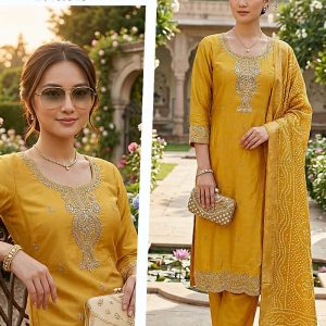 Royal Viscose Jacquard Cosmos Tissue Designer Ethnic Suit Set