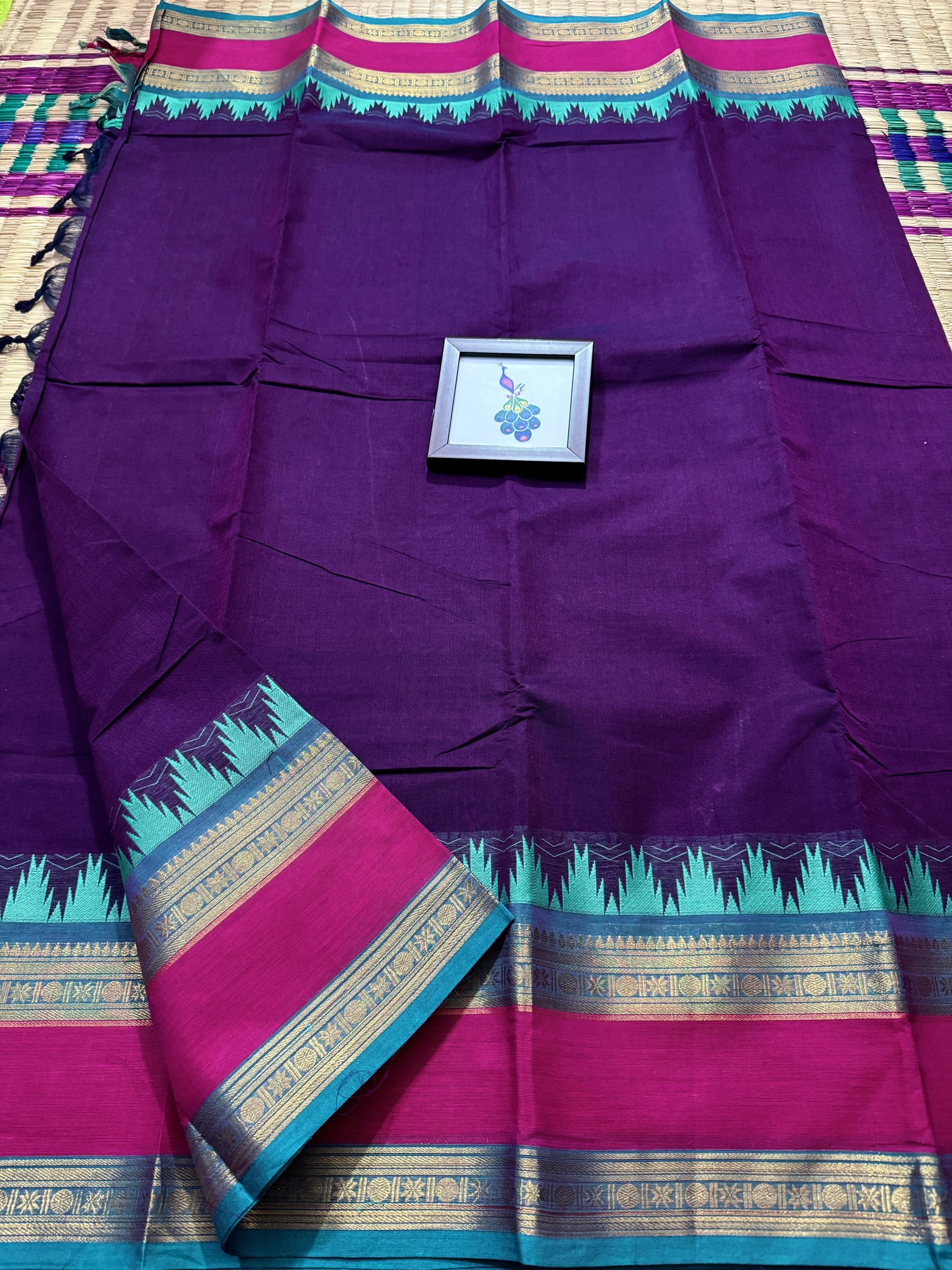Rashmi Thazhampoo Border Kanchi Cotton Saree - Image 6