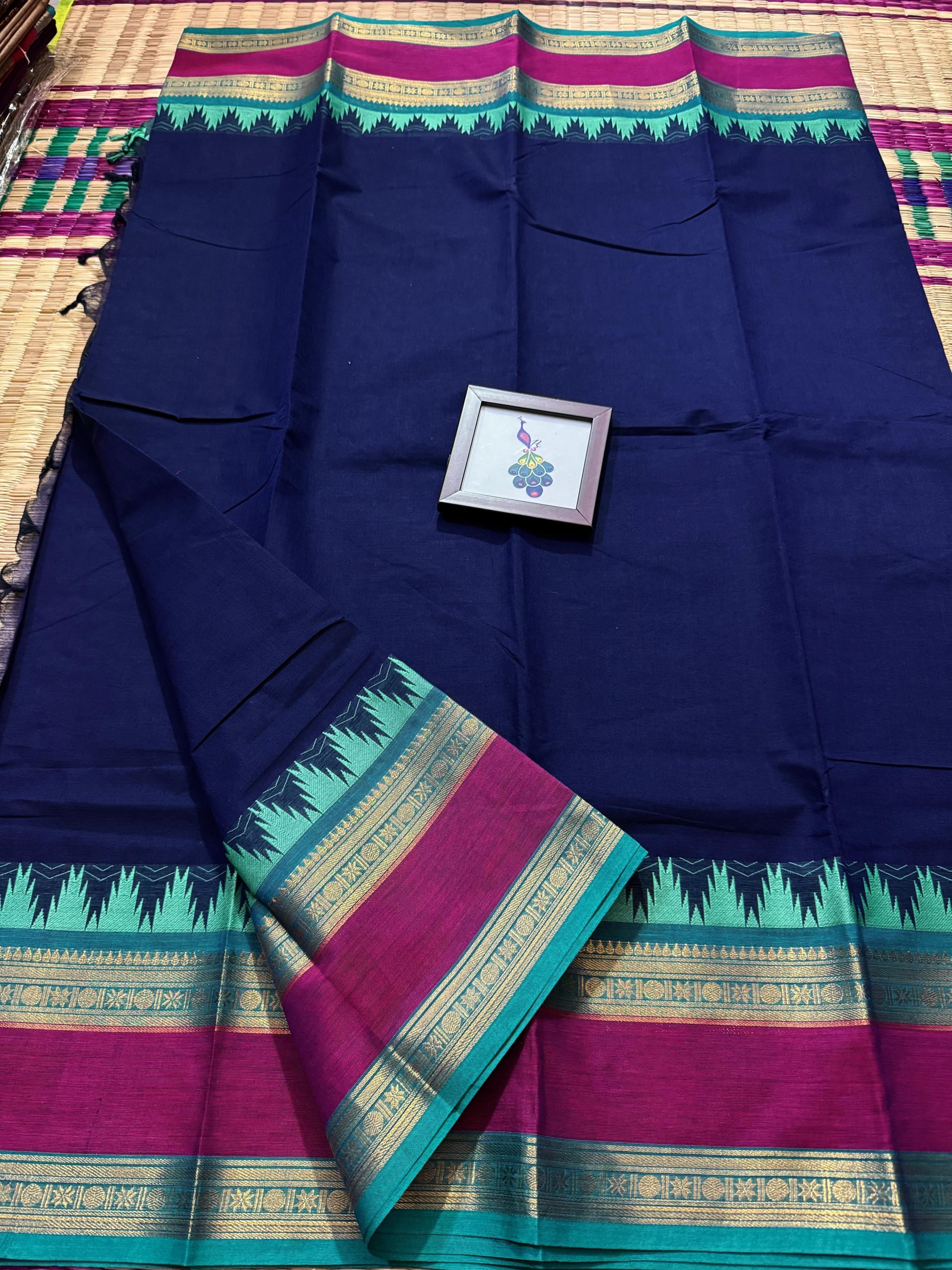 Rashmi Thazhampoo Border Kanchi Cotton Saree - Image 7