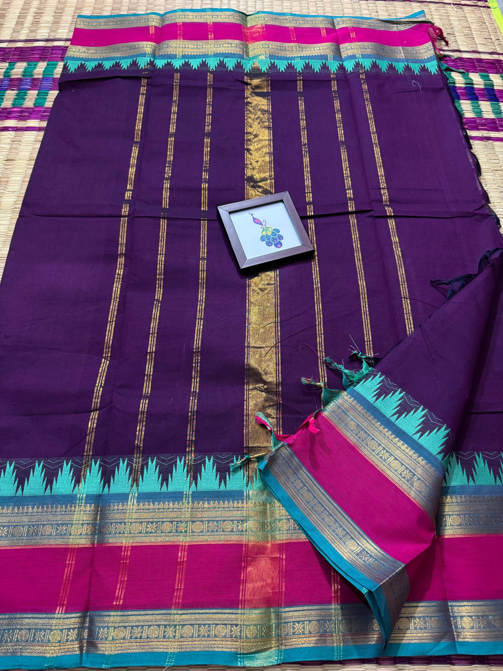 Rashmi Thazhampoo Border Kanchi Cotton Saree - Image 8