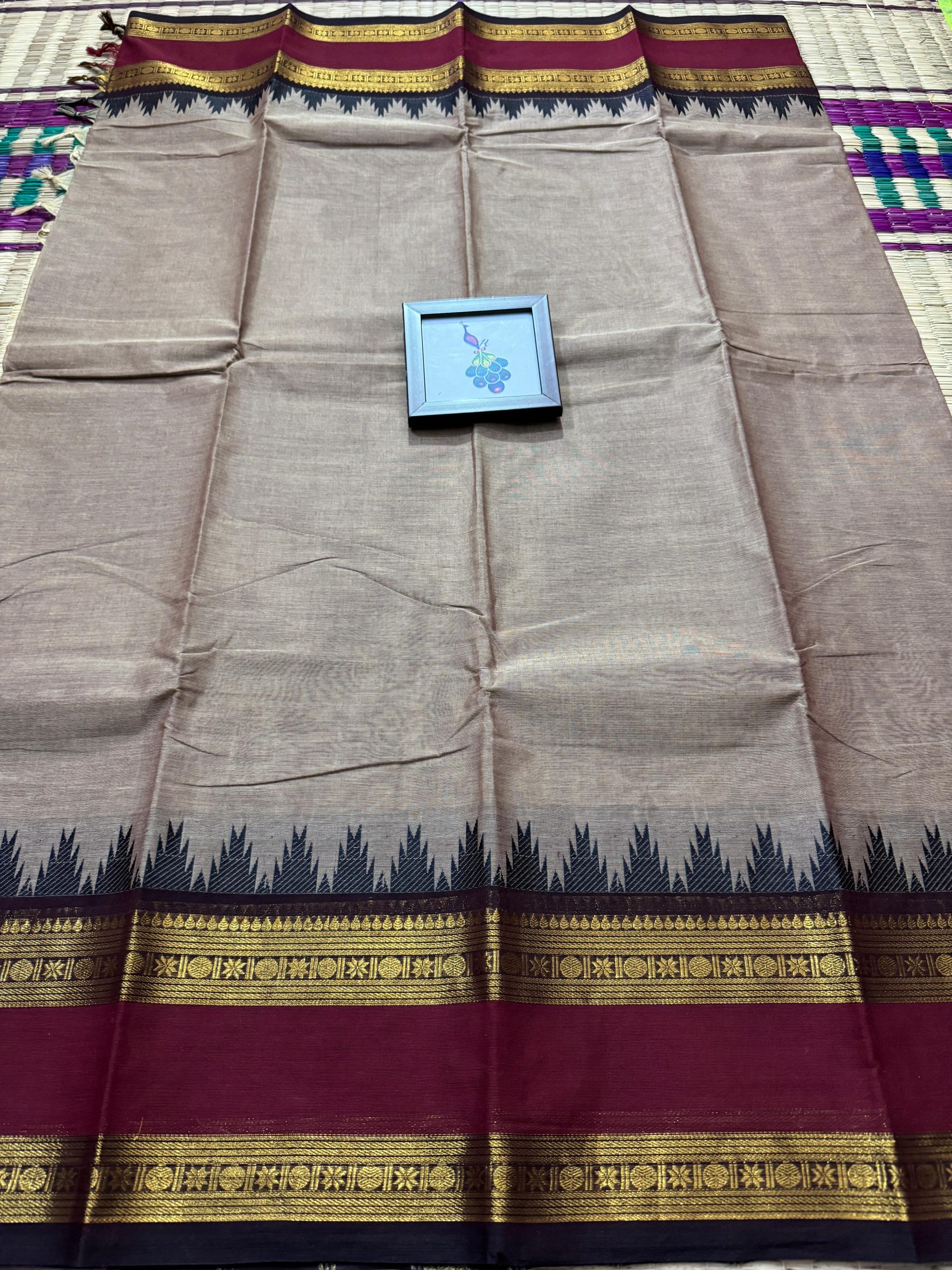 Rashmi Thazhampoo Border Kanchi Cotton Saree - Image 9