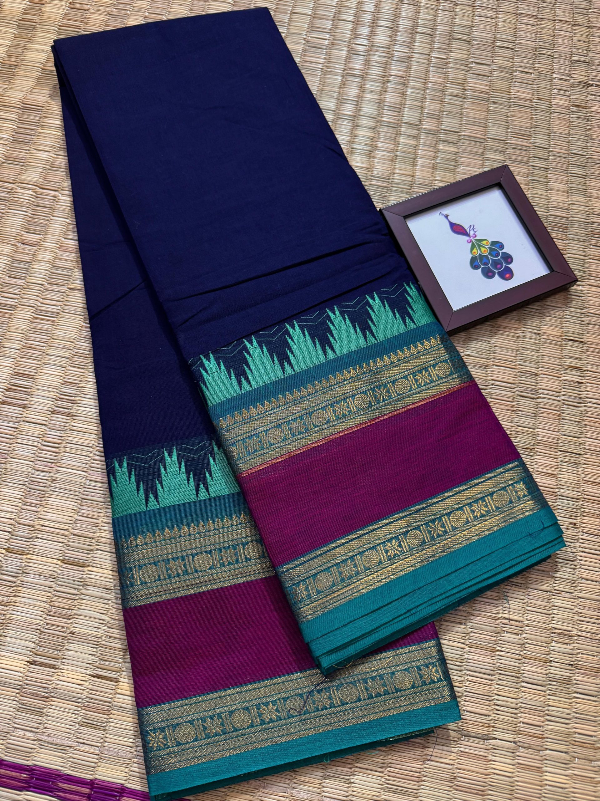 Rashmi Thazhampoo Border Kanchi Cotton Saree - Image 12
