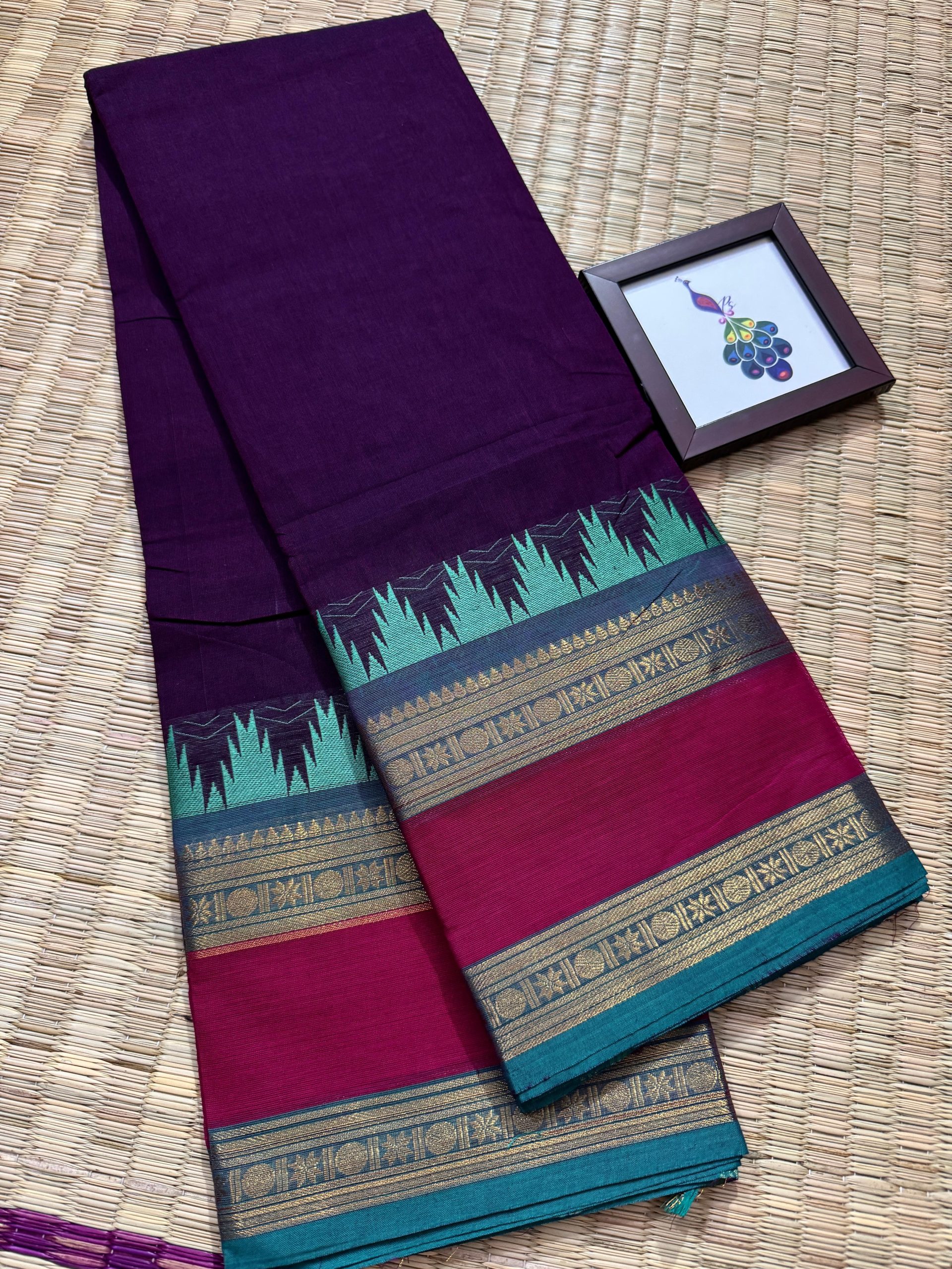Rashmi Thazhampoo Border Kanchi Cotton Saree - Image 11