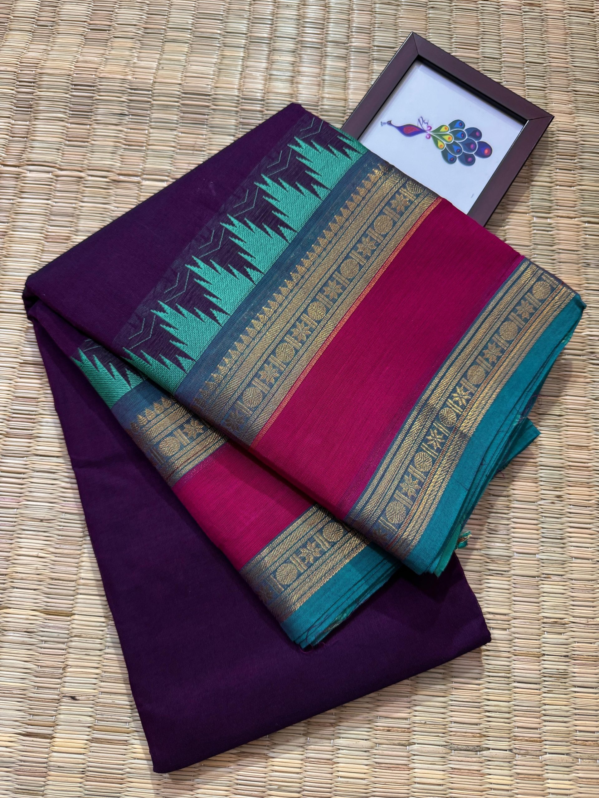 Rashmi Thazhampoo Border Kanchi Cotton Saree - Image 15