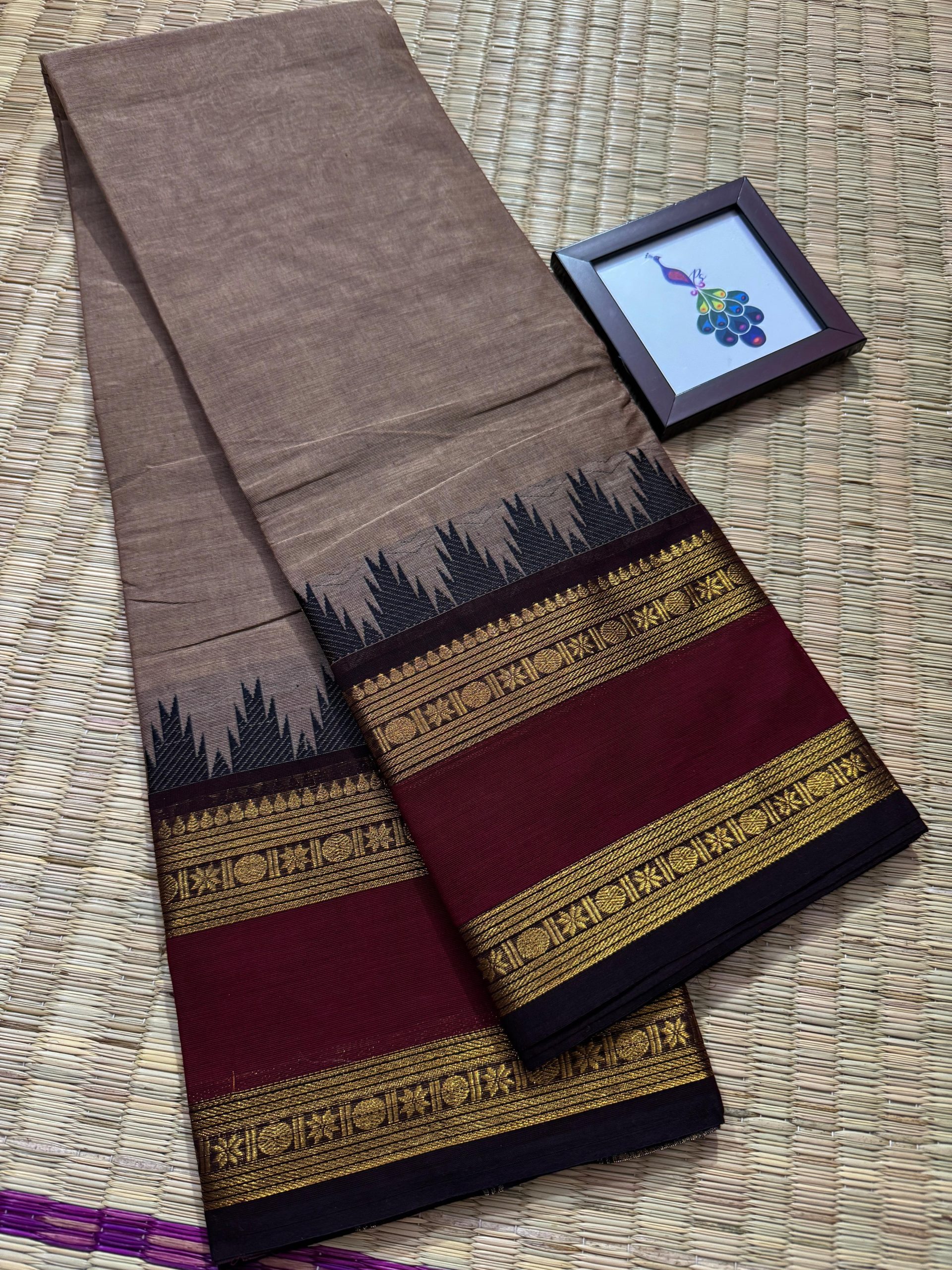 Rashmi Thazhampoo Border Kanchi Cotton Saree - Image 5