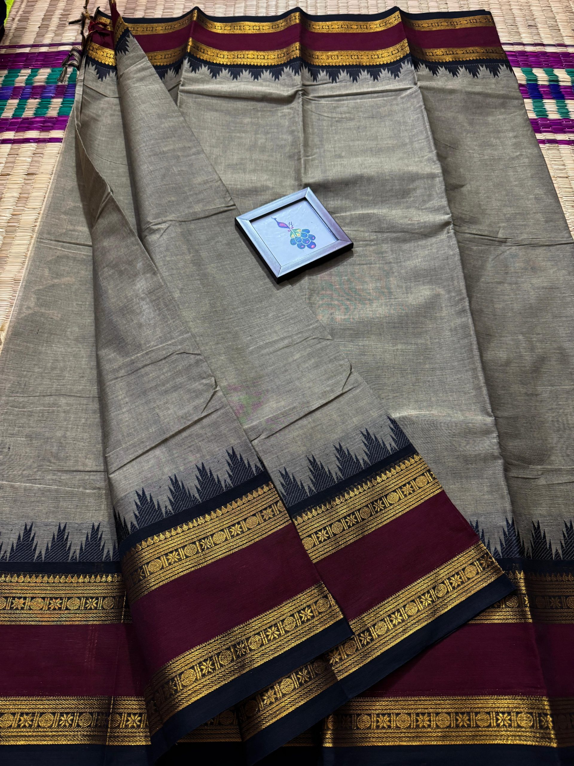 Rashmi Thazhampoo Border Kanchi Cotton Saree - Image 13