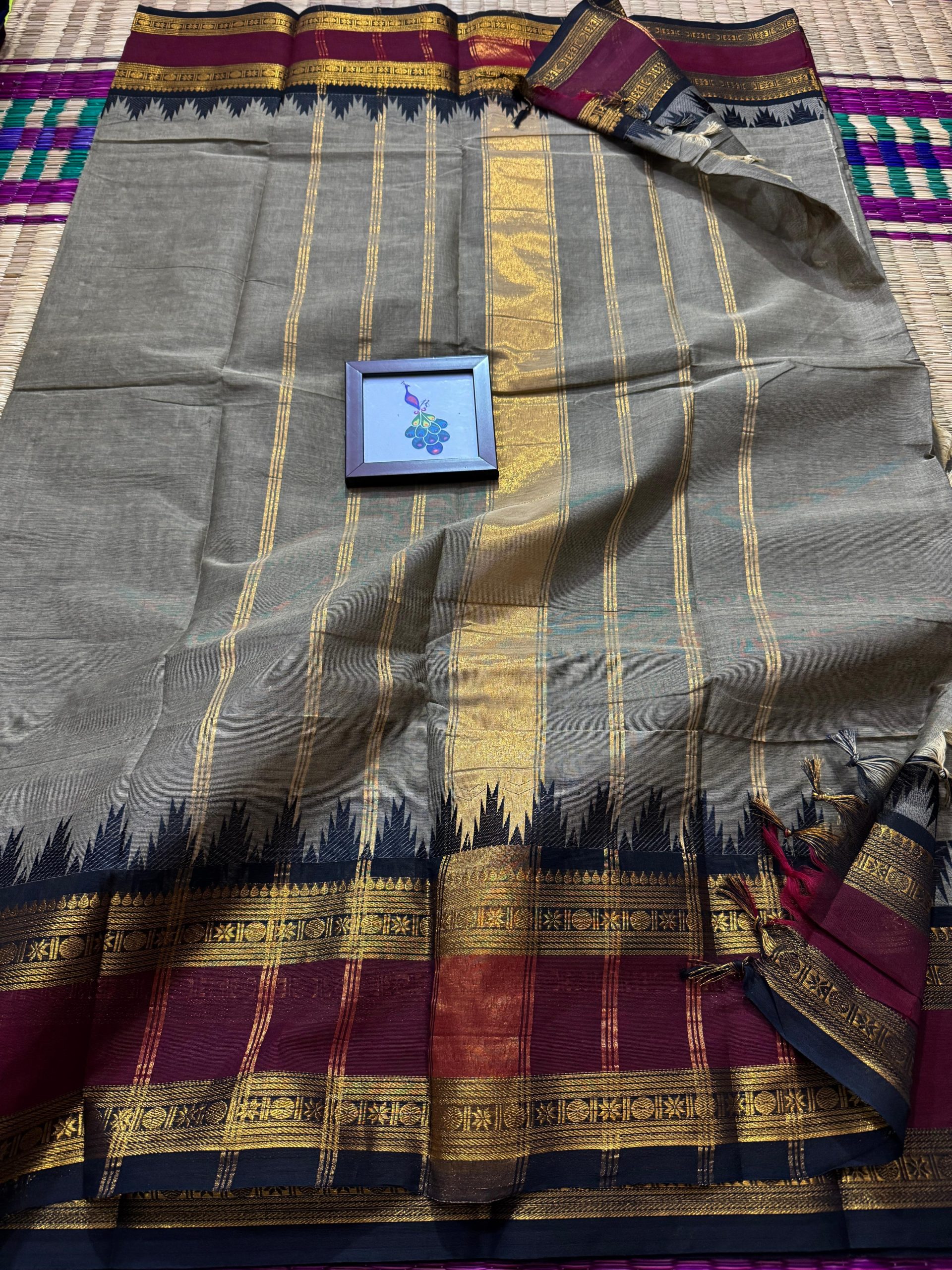 Rashmi Thazhampoo Border Kanchi Cotton Saree - Image 14