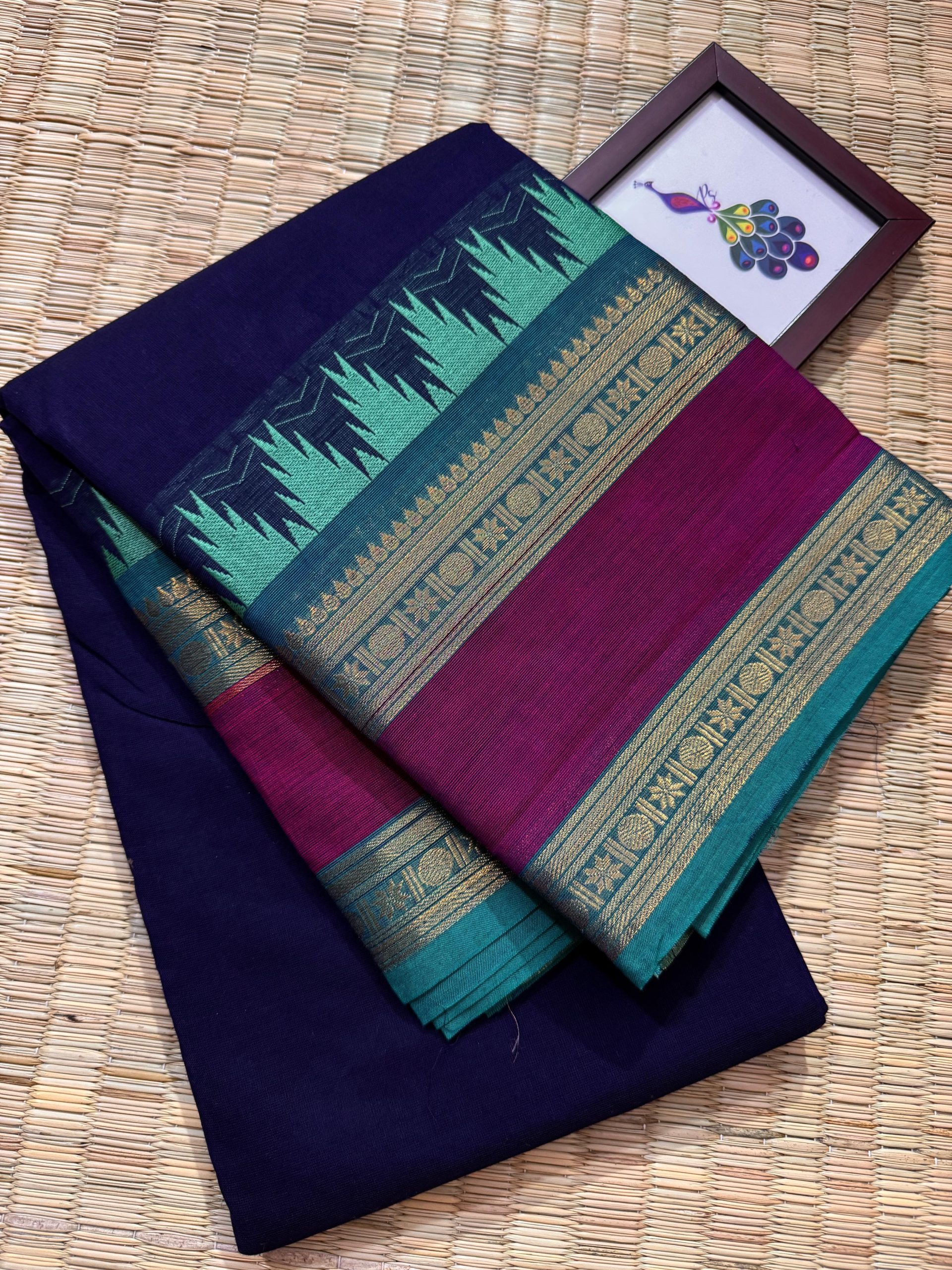 Rashmi Thazhampoo Border Kanchi Cotton Saree - Image 3